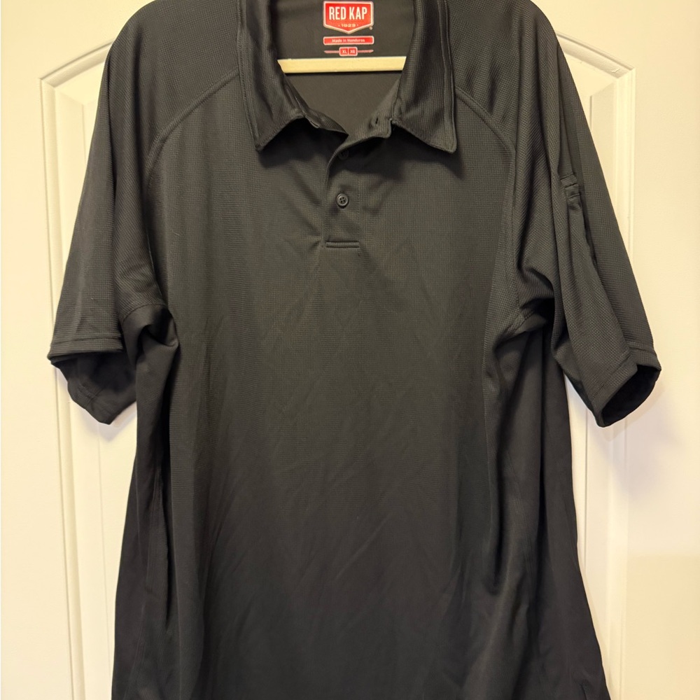 Men's RED KAP Black Polo Work Shirt